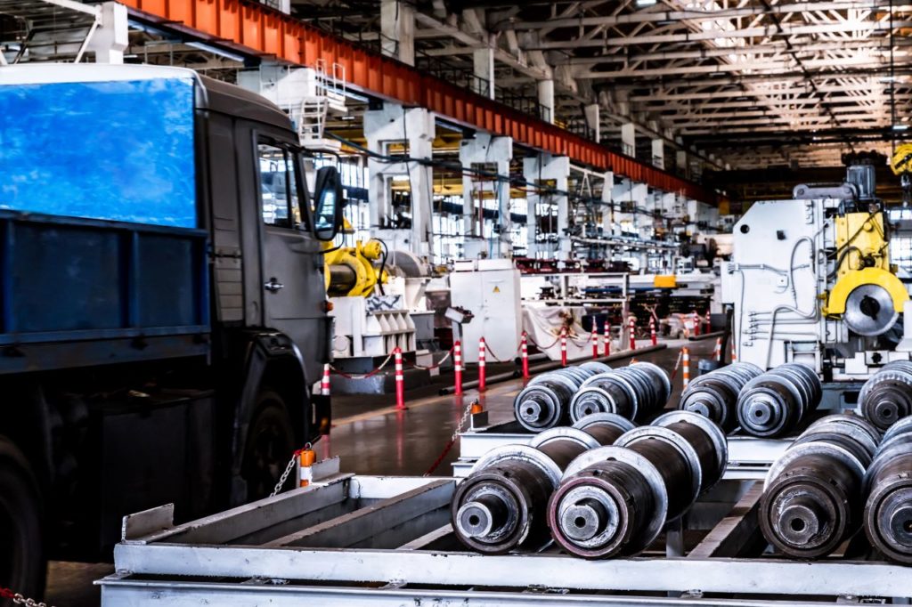 interior or workshop in modern industrial plant