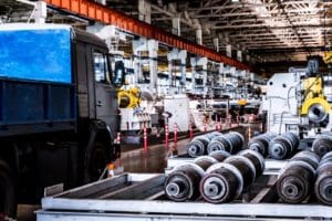 interior or workshop in modern industrial plant