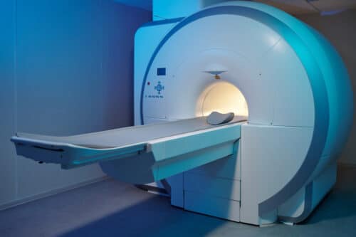 Modern MRI machine in need of chiller maintenance