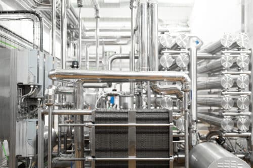 industrial system processing pipes